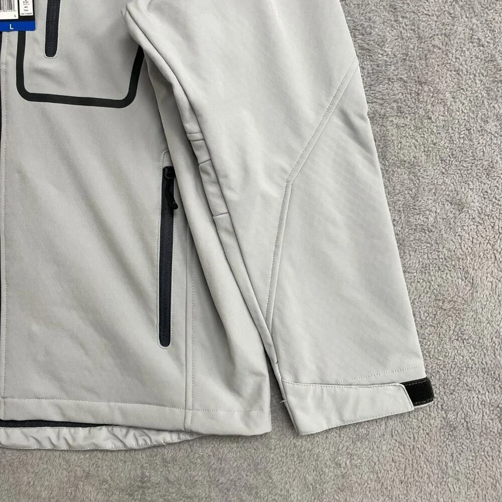 NEW Gerry Softshell Windbreaker Jacket Men's L Gray Full Zip Hooded G1420
